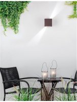 NOVA LUCE venkovn� n�st�nn� sv�tidlo COMO antick� hn�d� hlin�k LED 2x3W 3000K 220-240V nastaviteln� �hel 0-90st. IP54 847406