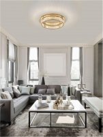 NOVA LUCE stropn� sv�tidlo AURELIA zlat� kov a k�i���l LED 19W 230V 3500K IP20 stm�vateln� 9333080