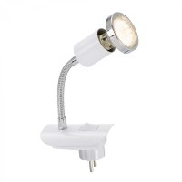 BRILONER LED sv�tidlo do z�suvky, b�l�, 1xLED/GU10/3W BRI 2892-016P