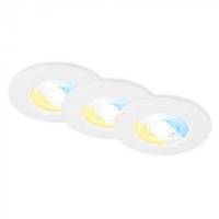BRILONER 3ks sada CCT vestavn� sv�tidlo, 9 cm, 4,9W, 580lm, b�l� BRI 7605036