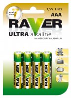 Baterie RAVER alkalick� LR03