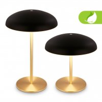 BRILONER Caxa stoln� lampa - 2,8W, 300lm, bezdr�tov�, IP44, LED, stm�vateln�, dotykov� vyp�na�, �ern�/mosaz 7573015