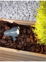 NOVA LUCE venkovn� sv�tidlo s bodcem INSIDE tmav� �ed� hlin�k a sklo GU10 1x7W 220-240V IP54 bez ��rovky 875409