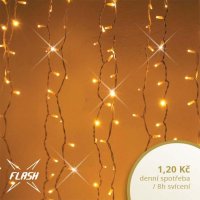 DecoLED LED sv�teln� z�clona, FLASH, 1x1,5 m, teple b�l�, 150 diod, IP67