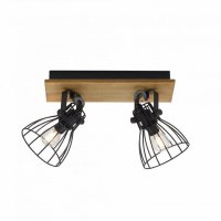 LEUCHTEN DIREKT is JUST LIGHT stropn� sv�tidlo p��rodn� d�evo �ern� 2 ramenn� oto�n� industri�ln� design LD 15118-18