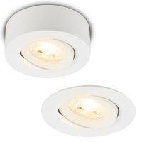 BRILONER LED vestavné / přisazené bodové svítidlo – pr.9mm, 5W, 230V, teplá bílá, nastavitelné, bílé 7991016 BRILONER LED vestavné / přisazené bodové svítidlo – pr.9mm, 5W, 230V, teplá bílá, nastavitelné, bílé 7991016