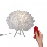 LEUCHTEN DIREKT is JUST LIGHT LED stoln� lampa, b�l�, tkanina, stm�vateln�, d�lkov� ovlada�, s aplikac� MEDION RGB+2700-5000K