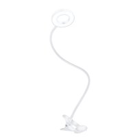 Solight LED stm�vateln� stoln� lampi�ka s klipem b�l�, 300lm, nastaviteln� teplota sv�tla, USB WO66-W
