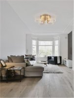 NOVA LUCE stropn� sv�tidlo GATLIN mosazn� zlat� kov a akryl LED 28W 230V 3000K IP20 stm�vateln� 9756712