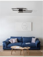 NOVA LUCE stropn� sv�tidlo BILBAO matn� �ern� hlin�k a akryl LED 55W 230V 3000K IP20 stm�vateln� 9508431