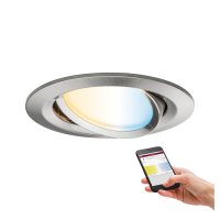 PAULMANN SmartHome Zigbee vestavn� sv�tidlo LED Coin Nova Plus 1x6,5W m�niteln� b�l� kruhov� kov kart��ovan� 929.61 P 92961
