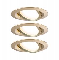 PAULMANN LED vestavn� sv�tidlo 3-krokov�-stm�vateln� Nova Coin z�kladn� sada v�klopn� kruhov� 84mm 50� Coin 3x6W 230V stm�vateln� 2700K zlat� mat