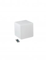 Nab�jec� venkovn� sv�tidlo LED Geco, b�l�, 4 W, 240 lm, RGBW, stm�vateln�, IP65, v�. d�lk. ovl., 50 x 50 x 50 cm