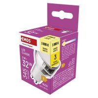 EMOS LED ��rovka Classic MR16 st��brn� / GU10 / 3 W (32 W) / 345 lm / tepl� b�l� ZQ8E17