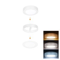 Solight LED mini panel koupelnov� 2v1, 3CCT, podhledov�/p�isazen�, 12W, 1020lm, IP54, b�l�, kulat� WD240-W