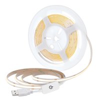 Solight LED COB p�sek, 5m, 7W/m, 500lm/m, tepl� b�l�, USB nap�jen�, vyp�na�, 8mm WM62-WW