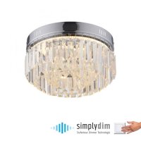 PAUL NEUHAUS LED stropn� sv�tidlo chrom s k�i��alov�mi p��v�sky stm�vateln� pam�ov� funkce SimplyDim 3000K PN 6181-17
