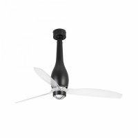 FARO ETERFAN M LED, černá/transparentní, stropní ventilátor s DC motorem FARO ETERFAN M LED, černá/transparentní, stropní ventilátor s DC motorem