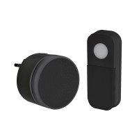 Solight bezdr�tov� mini zvonek, do z�suvky, 180m, �ern�, learning code 1L77B