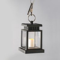 ACA Lighting �ern� sol�rn� plastov� sv�tilna + b�l� sv��ka 1 WW LED na baterie nab�jec� IP44 D8.8x12.7cm X1311308