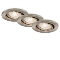 BRILONER 3ks sada LED vestavn� sv�tidlo, pr. 8,6 cm, 5 W, matn� nikl BRI 7147-032