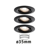 PAULMANN LED vestavn� sv�tidlo Easy Dim Nova Mini Plus Coin z�kladn� sada v�klopn� 66mm 15� Coin 3x4W 230V 2700K �ern� mat