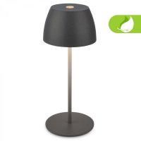BRILONER LED nab�jec� stoln� lampi�ka Serina Mini, bezdr�tov�, 20cm, IP44, 2,5W, stm�vateln�, dotykov� vyp�na�, antracit 7503015