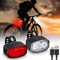 Solight set nab�jec�ch cyklo sv�tilen, 160lm p�edn�, zadn� �erven�, Li-Ion, USB WN47