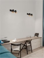 NOVA LUCE bodov� sv�tidlo POGNO �ern� a zlat� hlin�k GU10 2x10W IP20 220-240V bez ��rovky 9111434