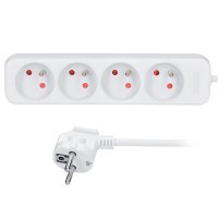 Solight prodlužovací přívod, 4 zásuvky, bílý, 5m PP23 Solight prodlužovací přívod, 4 zásuvky, bílý, 5m PP23