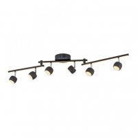 JUST LIGHT LED stropn� sv�tidlo �ern� JARIK 6-ramenn�, ��zen� vyp�na�em, nastaviteln� 3000K