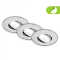BRILONER 3ks sada LED vestavn� bodov� sv�tidlo EEK A 2W, 230V, nastaviteln�, ultraploch�, 9mm, matn� chrom 7989034