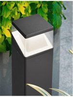 NOVA LUCE venkovn� sloupkov� sv�tidlo LOCK hlin�k tmav� �ed� b�l� a �ir� akrylov� difuzor LED 12W 220-240V 45st. IP54 3000K nebo 4000K 813104