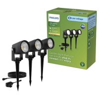 Philips Reuel GardenLink 3x venkovn� LED reflektor Low Voltage 3x1,5W 3x180lm 2700K 24V IP44, �ern�, sada