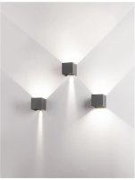 NOVA LUCE venkovn� n�st�nn� sv�tidlo COMO tmav� �ed� hlin�k LED 2x3W 3000K 3000K 220-240V nastaviteln� �hel 0-90st. IP54 847407