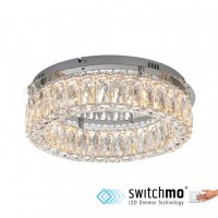 JUST LIGHT LED lustr stropn� sv�tidlo chrom s k�i��alov�mi p��v�sky 3-krokov�-stm�va� krokov� stm�vateln� 3000K LD 15204-17
