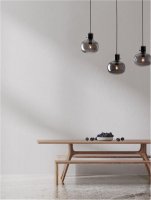 NOVA LUCE závěsné svítidlo CINZIA kouřové sklo černý kabel černá kovová základna E27 3x12W 230V IP20 bez žárovky 9236520 NOVA LUCE závěsné svítidlo CINZIA kouřové sklo černý kabel černá kovová základna E27 3x12W 230V IP20 bez žárovky 9236520