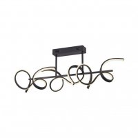 LEUCHTEN DIREKT is JUST LIGHT LED stropn� sv�tidlo v �ern� barv� a modern�m zak�iven�m designu s funkc� stm�v�n� SimplyDim 2700K