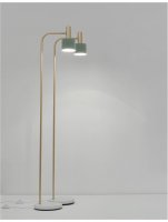 NOVA LUCE stojac� lampa PAZ zlat� kov mentolov� kovov� st�nidlo b�l� z�kladna E27 1x12W 230V IP20 bez ��rovky 9426654