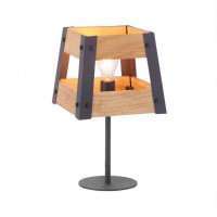 LEUCHTEN DIREKT is JUST LIGHT stoln� lampa v rustik�ln�m designu ze d�eva v �ern� barv�, lakovan� �elezo s patic� E27