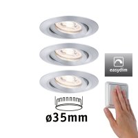 PAULMANN LED vestavn� sv�tidlo Nova mini Plus EasyDim v�klopn� 3x4,2W 2700K hlin�k 230V 929.75
