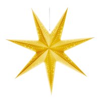 Solight LED v�no�n� hv�zda zlat�, z�v�sn�, �asova�, 60cm, 20x LED, 2x AA 1V295