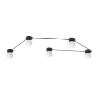 RENDL VELA V stropn� sv�tidlo �ern� op�lov� sklo 230V G9 5x6W R14387