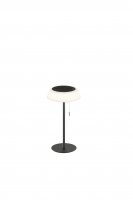 Sol�rn� stoln� lampa Jin (�ern�), dob�jec� LED 1,2 W, stm�vateln� 3000K, IP54, ? 17 x 32 cm