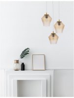 NOVA LUCE závěsné svítidlo MAGIO sklo barvy koňak mosazný zlatý kov E27 3x12W 230V IP20 bez žárovky 9291253 NOVA LUCE závěsné svítidlo MAGIO sklo barvy koňak mosazný zlatý kov E27 3x12W 230V IP20 bez žárovky 9291253