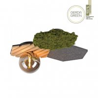 JUST LIGHT n�st�nn� sv�tidlo GREEN dub p��rodn� d�evo s akustick�m panelem kou�ov� sklo LD 15199-70