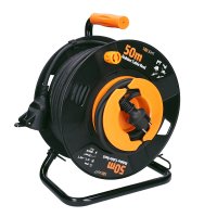 Solight prodlu�ovac� p��vod na bubnu, 1 z�suvka, venkovn�, 50m gumov� kabel, 3x 1,5mm2, IP44 PB31
