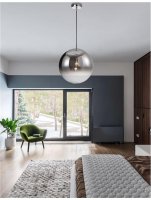 NOVA LUCE závěsné svítidlo LAZIONE kouřové sklo s přechodem chromovaný hliník E27 1x12W 230V IP20 bez žárovky 9080400 NOVA LUCE závěsné svítidlo LAZIONE kouřové sklo s přechodem chromovaný hliník E27 1x12W 230V IP20 bez žárovky 9080400