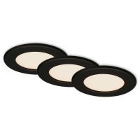 BRILONER 3ks sada LED vestavn� sv�tidlo, pr. 11,5 cm, 6 W, 650 lm, �ern� IP44 BRI 7053-035