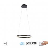 LEUCHTEN DIREKT is JUST LIGHT LED z�v�sn� sv�tidlo antracit, kruhov� pr.40cm, stm�vateln�, Switchmo, tepl� b�l� krokov� stm�vateln� 3000K